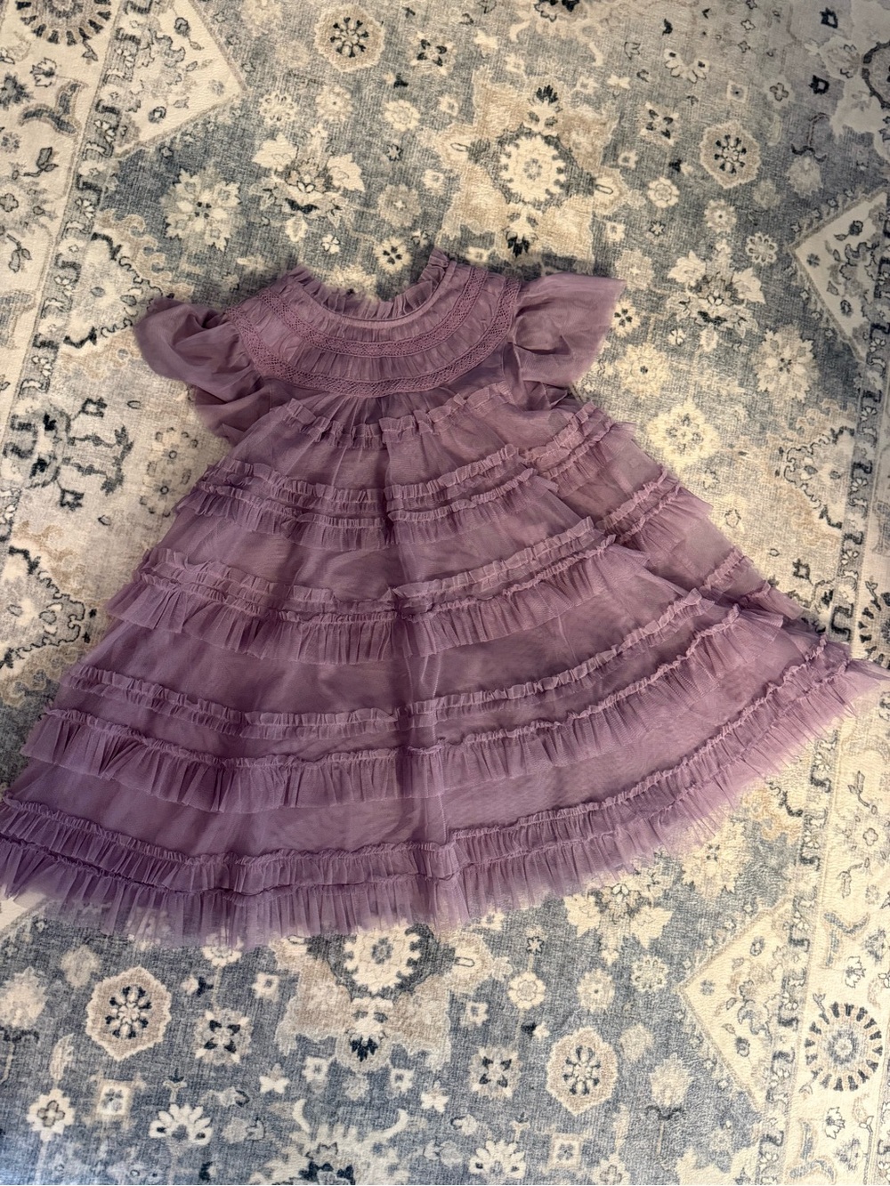 Mini Boden Purple Ruffle Tulle Party Dress